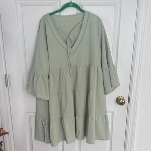 Sage Green Tiered Dress
